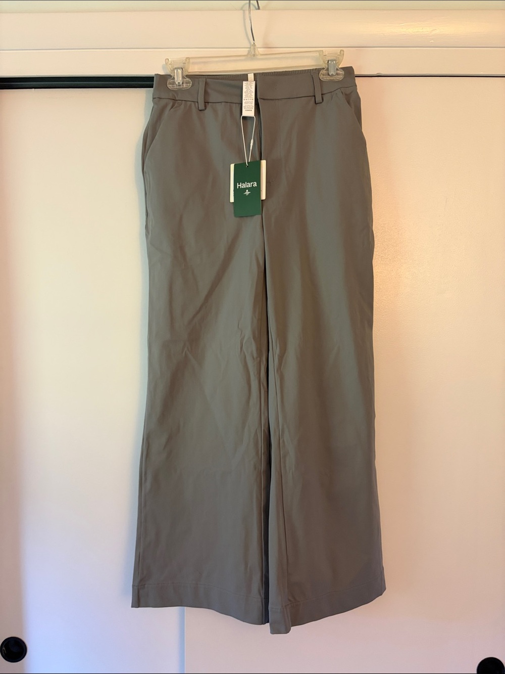 HALARA Womens Gray Straight-Leg Chinos